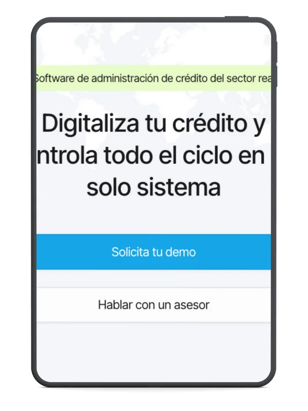 Sitio web para software de administración de crédito del sector real