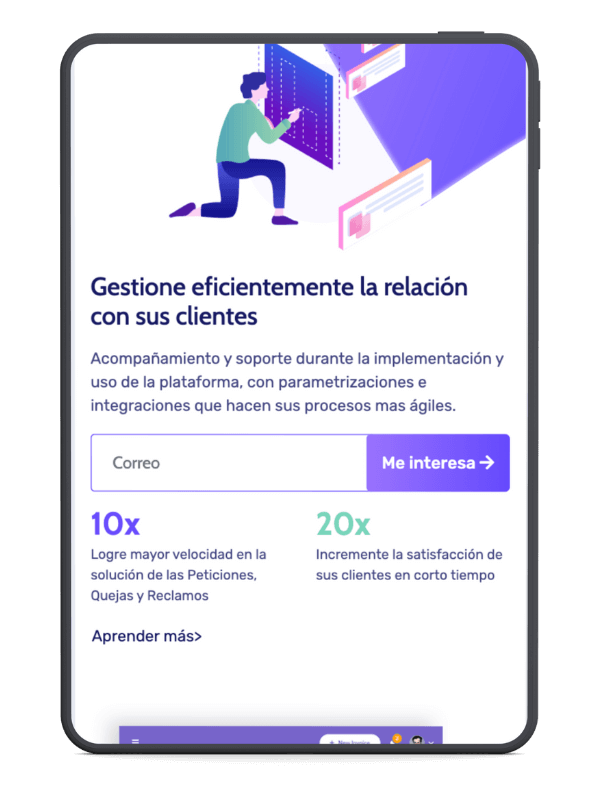 Sitio web corporativo generado por Kualiti para presentar una herramienta CRM