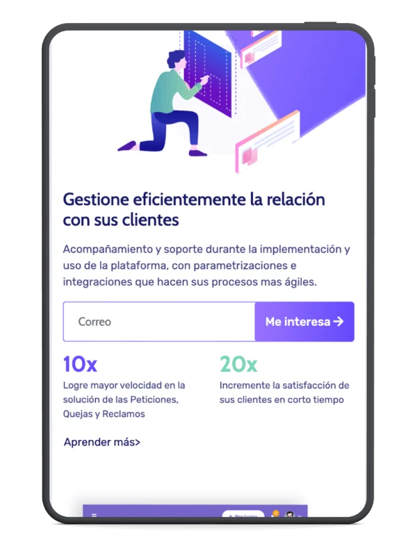 Sitio web para plataforma de gestión de relaciones con clientes (CRM)